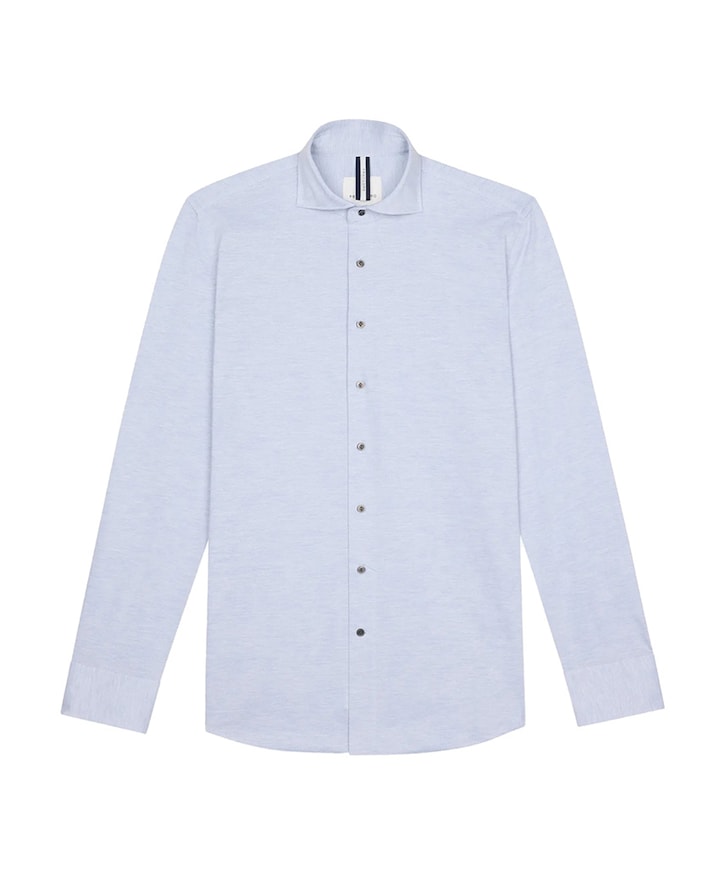 Heren overhemd lange mouw blauw