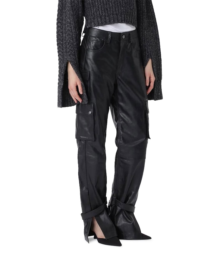 Marie Leather broek zwart