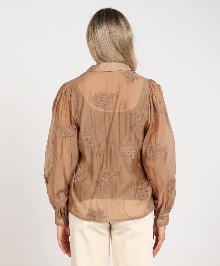 Dames blouse beige