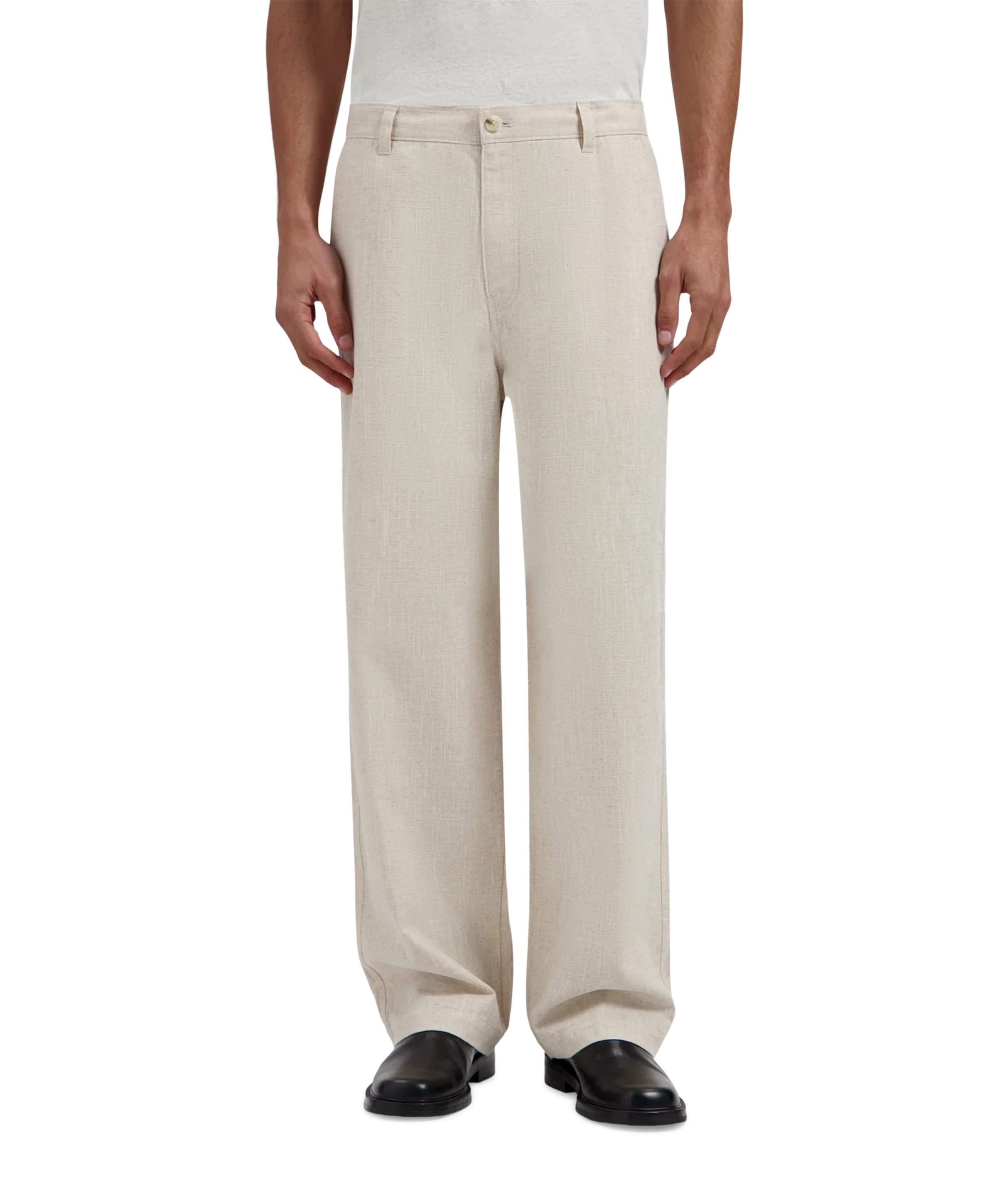 Linen Barrel Leg Pants heren pantalon beige