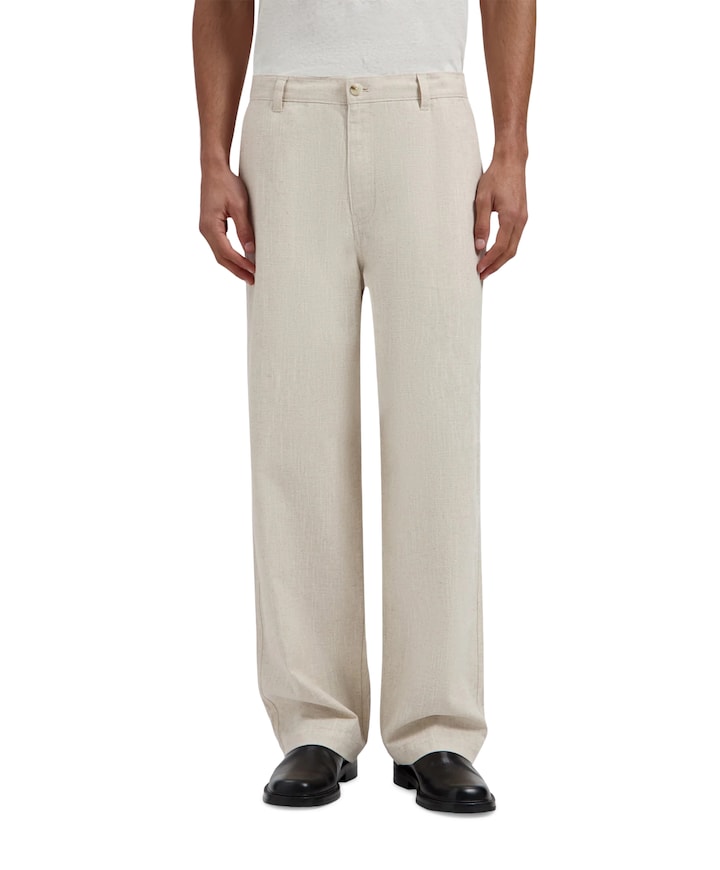 Linen Barrel Leg Pants heren pantalon beige