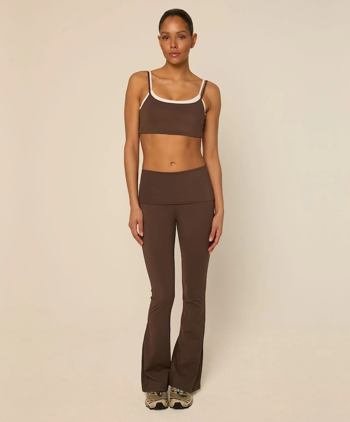 Bruna Flared Legging dames trainingsbroek bruin