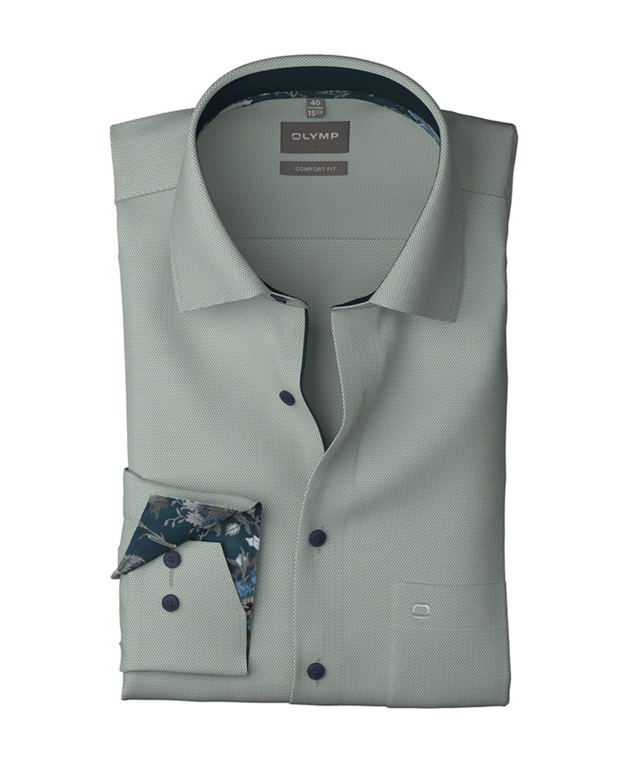 Heren overhemd lange mouw groen