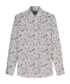 Heren overhemd lange mouw beige