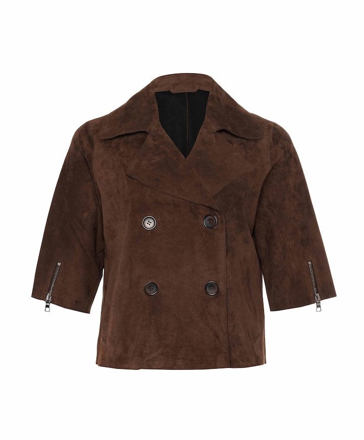 Dames leren jas bruin