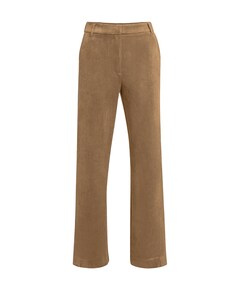 Suede broek met wijde pijpen dames broek bruin