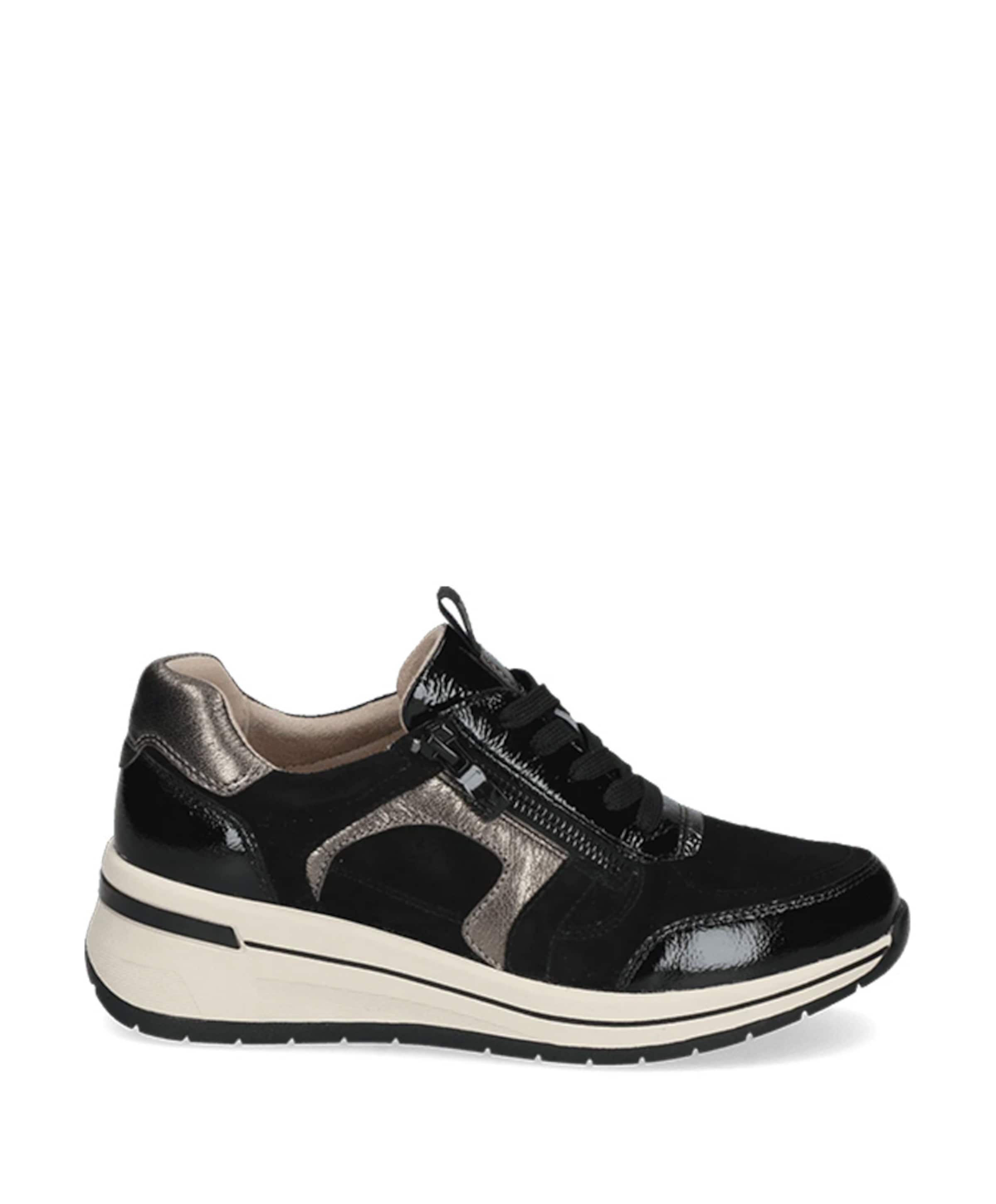 Lace-up dames sneakers zwart