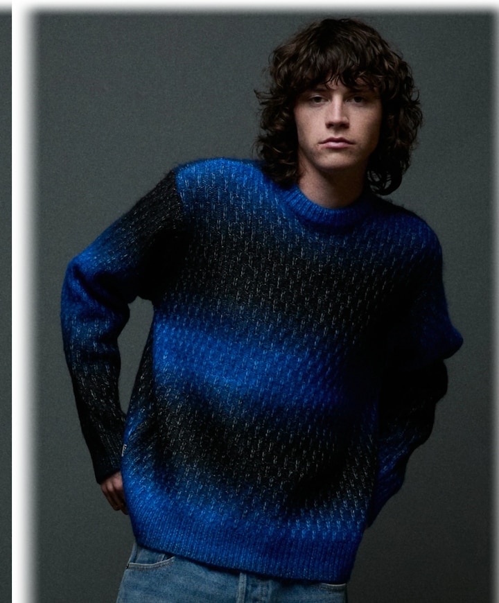 Heren sweater blauw