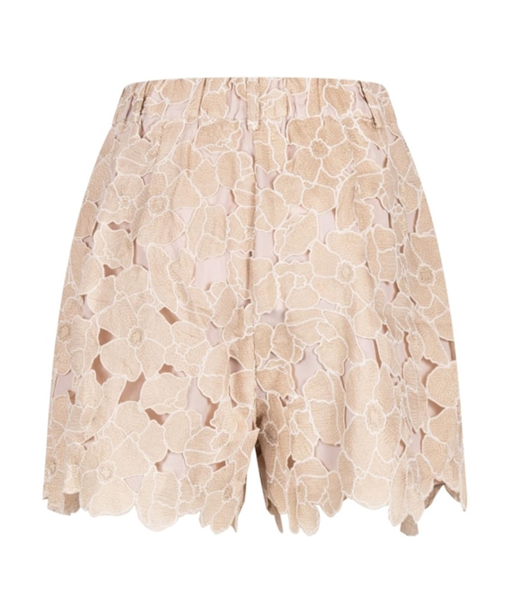 Dagmar Flower dames korte broek beige