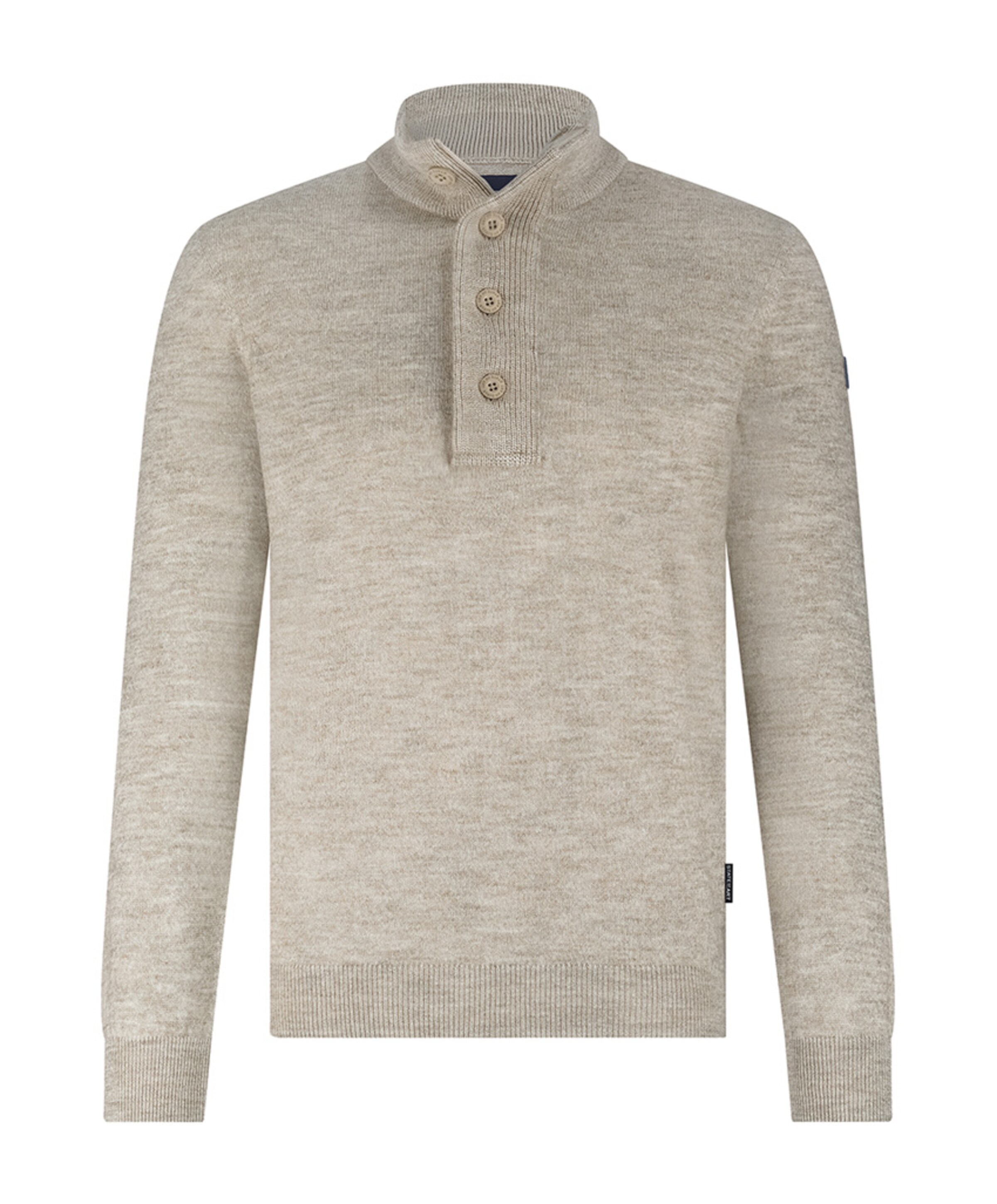 Heren trui met rits beige