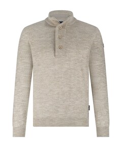 Heren trui met rits beige