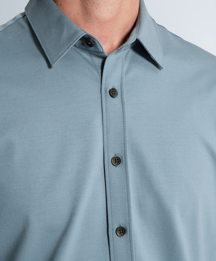Heren overhemd lange mouw blauw