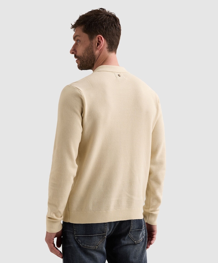 Heren polo ecru