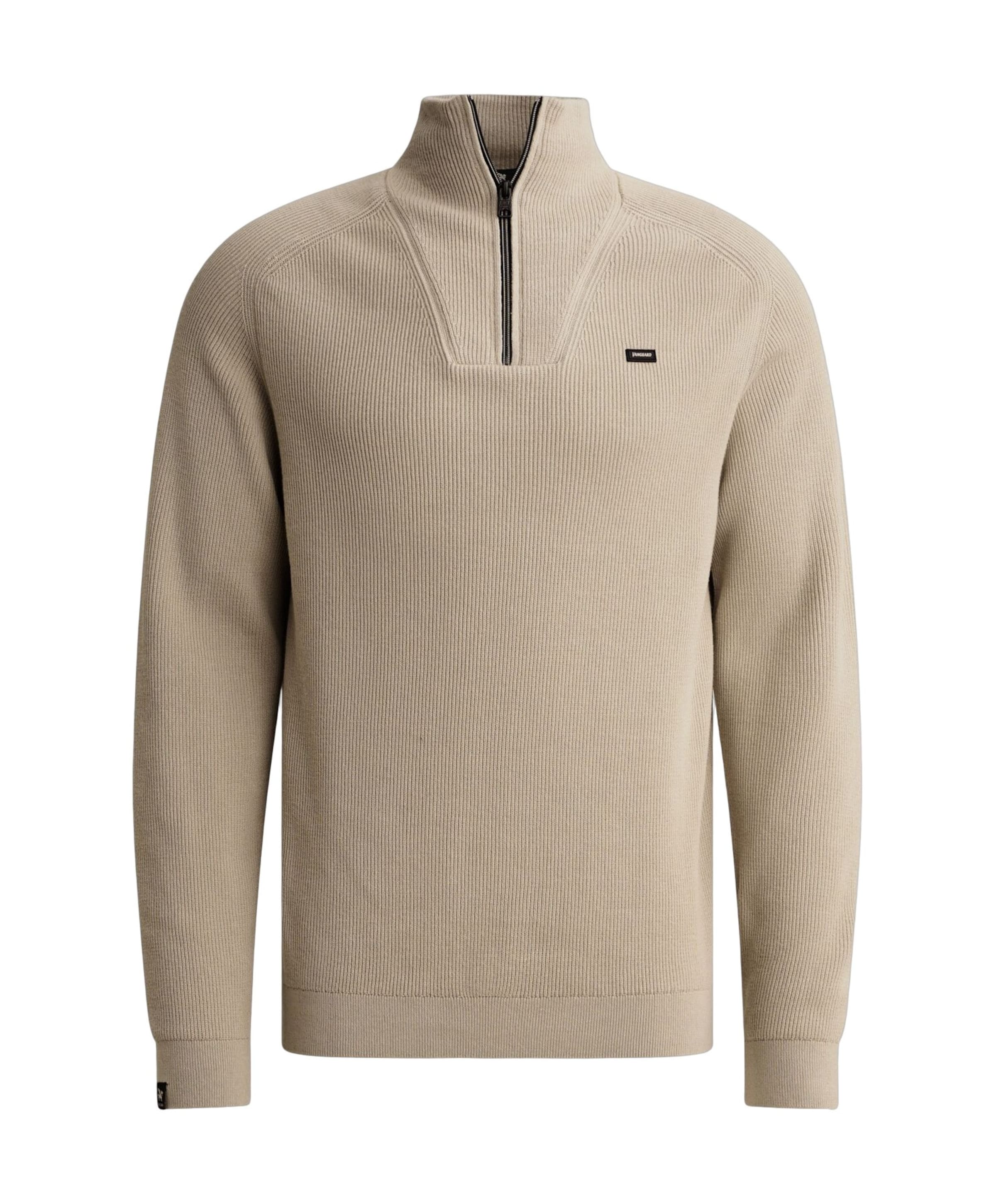 Heren trui met rits beige