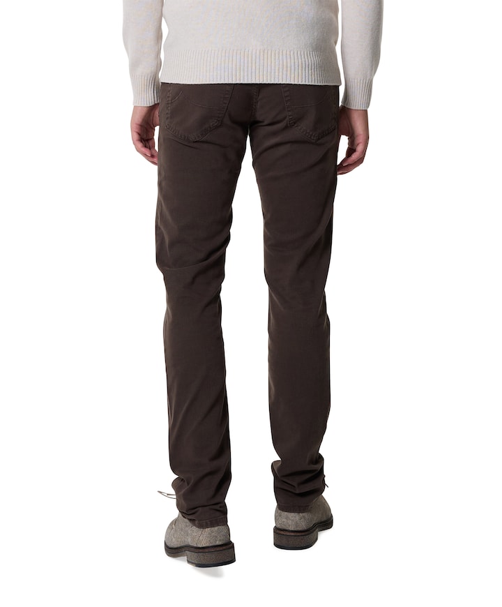 Nick Slim 5 Pocket broek bruin