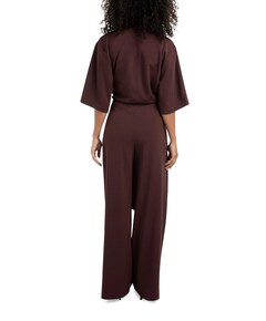 With short sleeves dames jumpsuit bordeaux