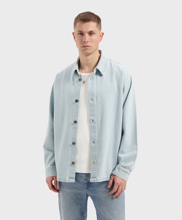 Heren overshirt blauw