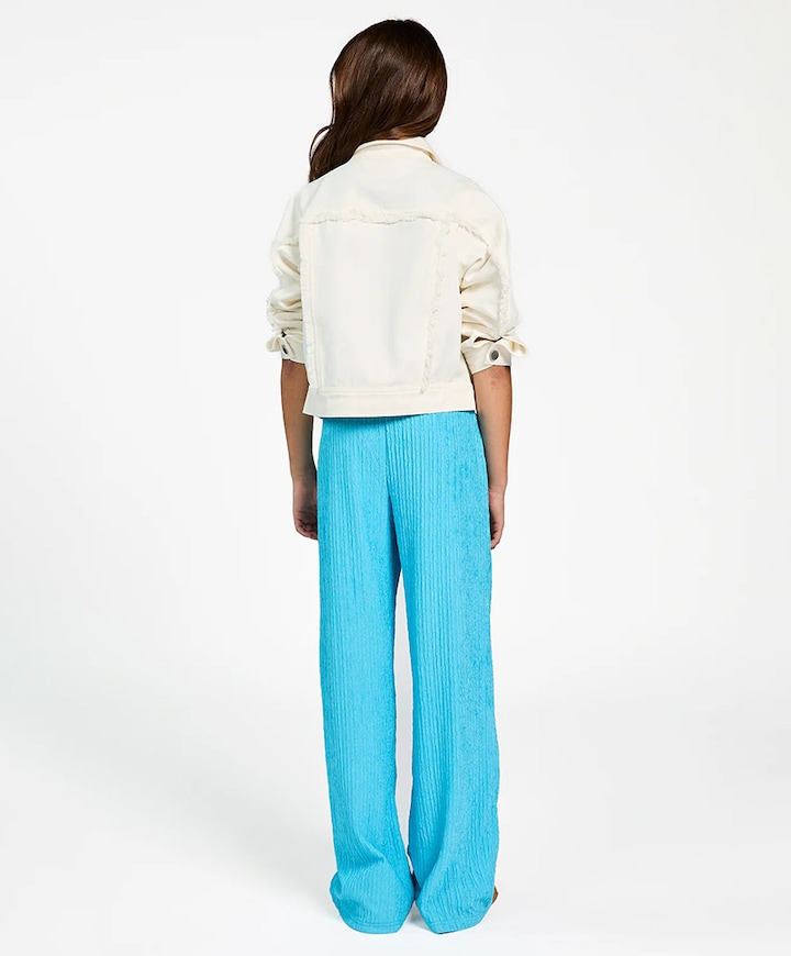 Meisjes spijkerjas ecru