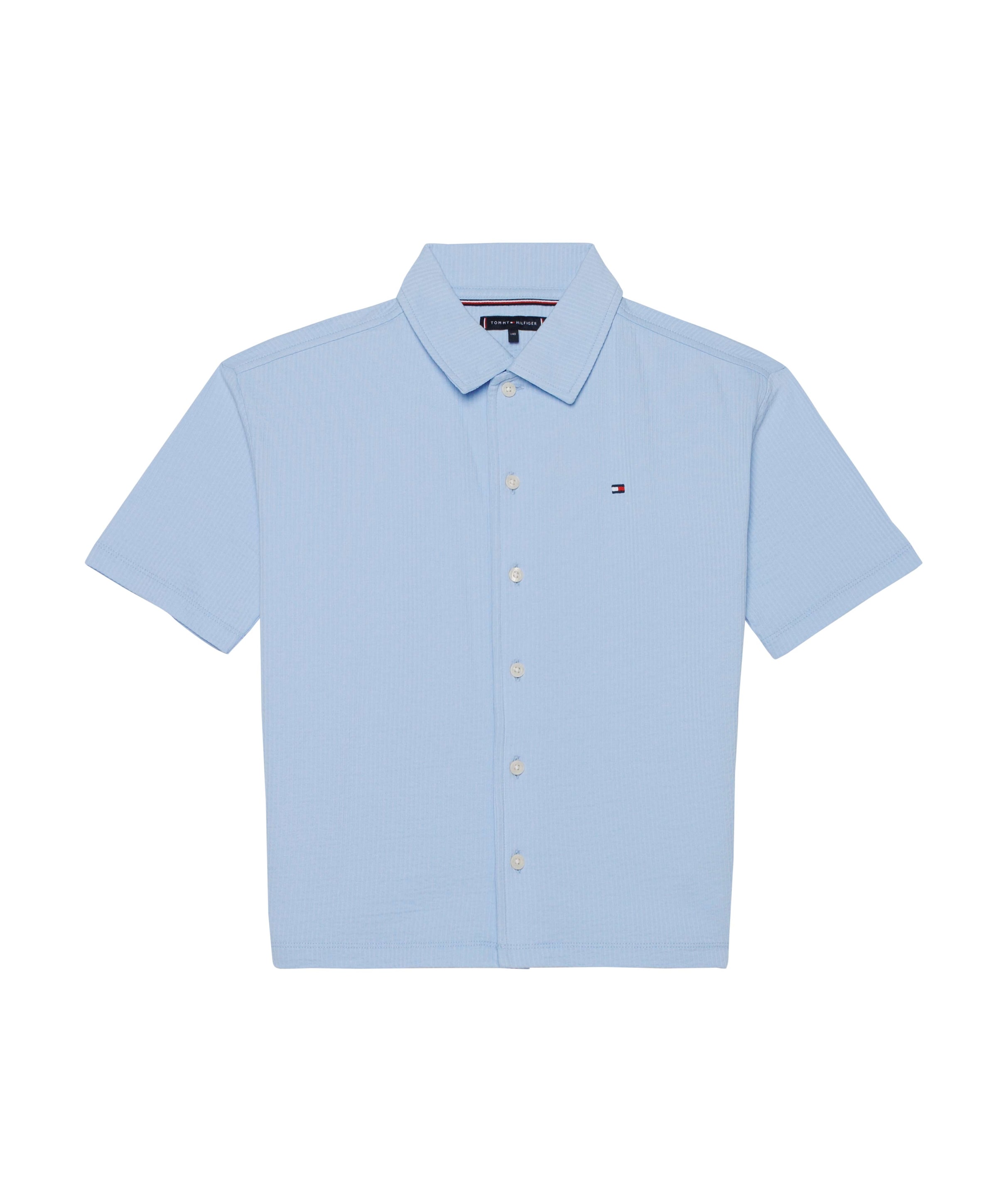 Jongens overhemd korte mouw blauw