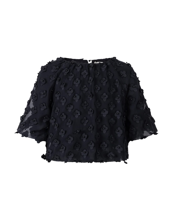 Meisjes blouse lange mouw zwart