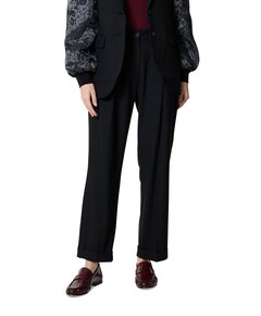 Tapered Pinstripe shiny broek zwart