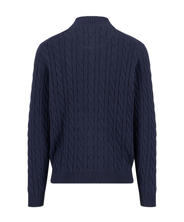 Heren trui met rits blauw