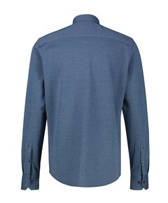 Heren overhemd lange mouw blauw