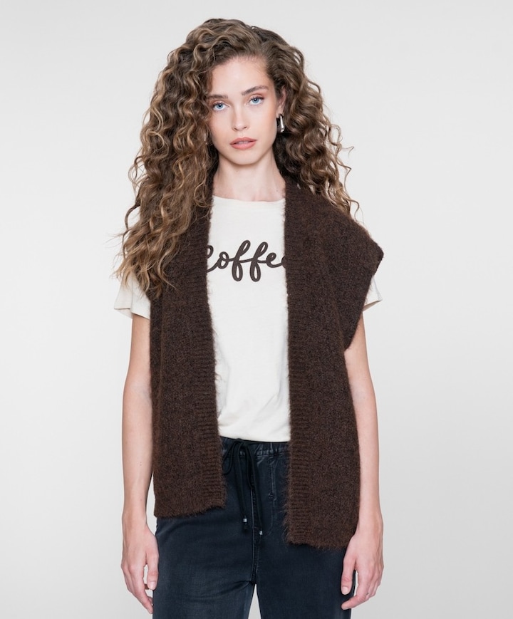 Dames gilet bruin