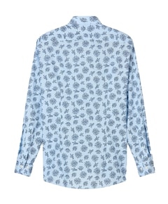 Heren overhemd lange mouw blauw