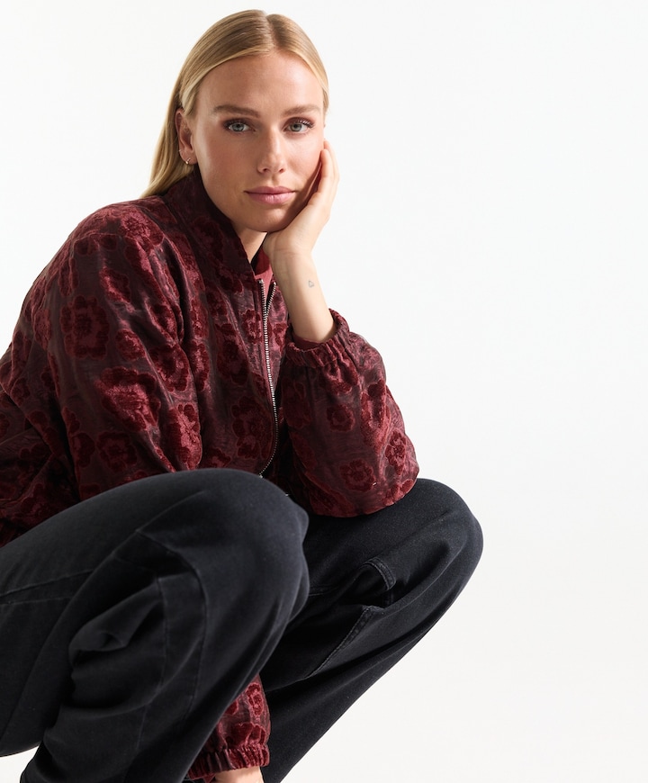 Dames jas bordeaux