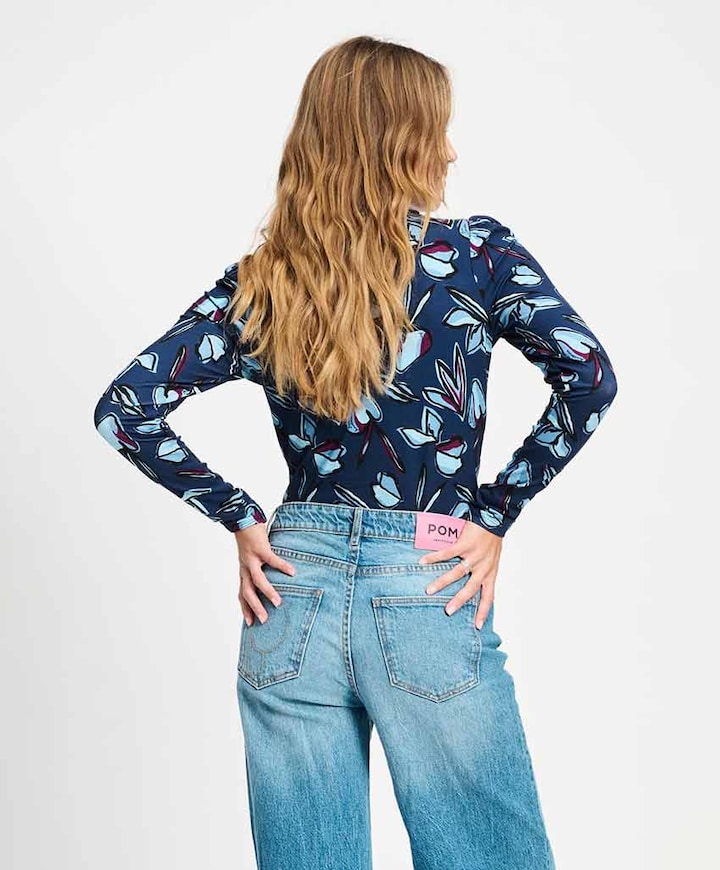 Dames longsleeve blauw