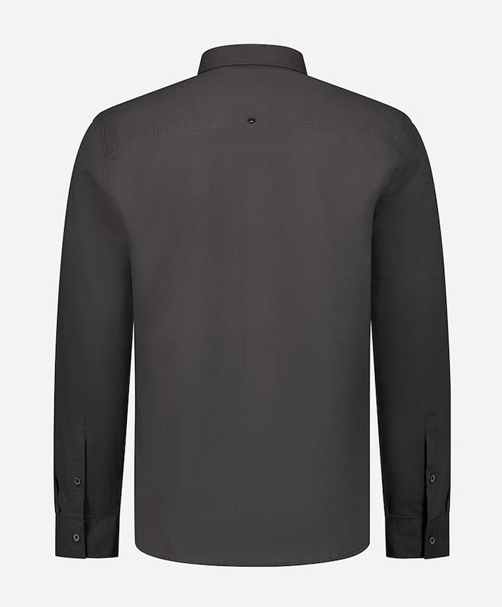 Heren overhemd lange mouw grijs