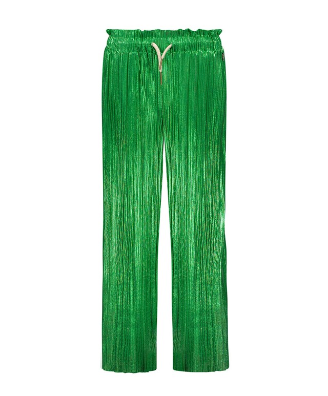 metallic plisse pants broek groen
