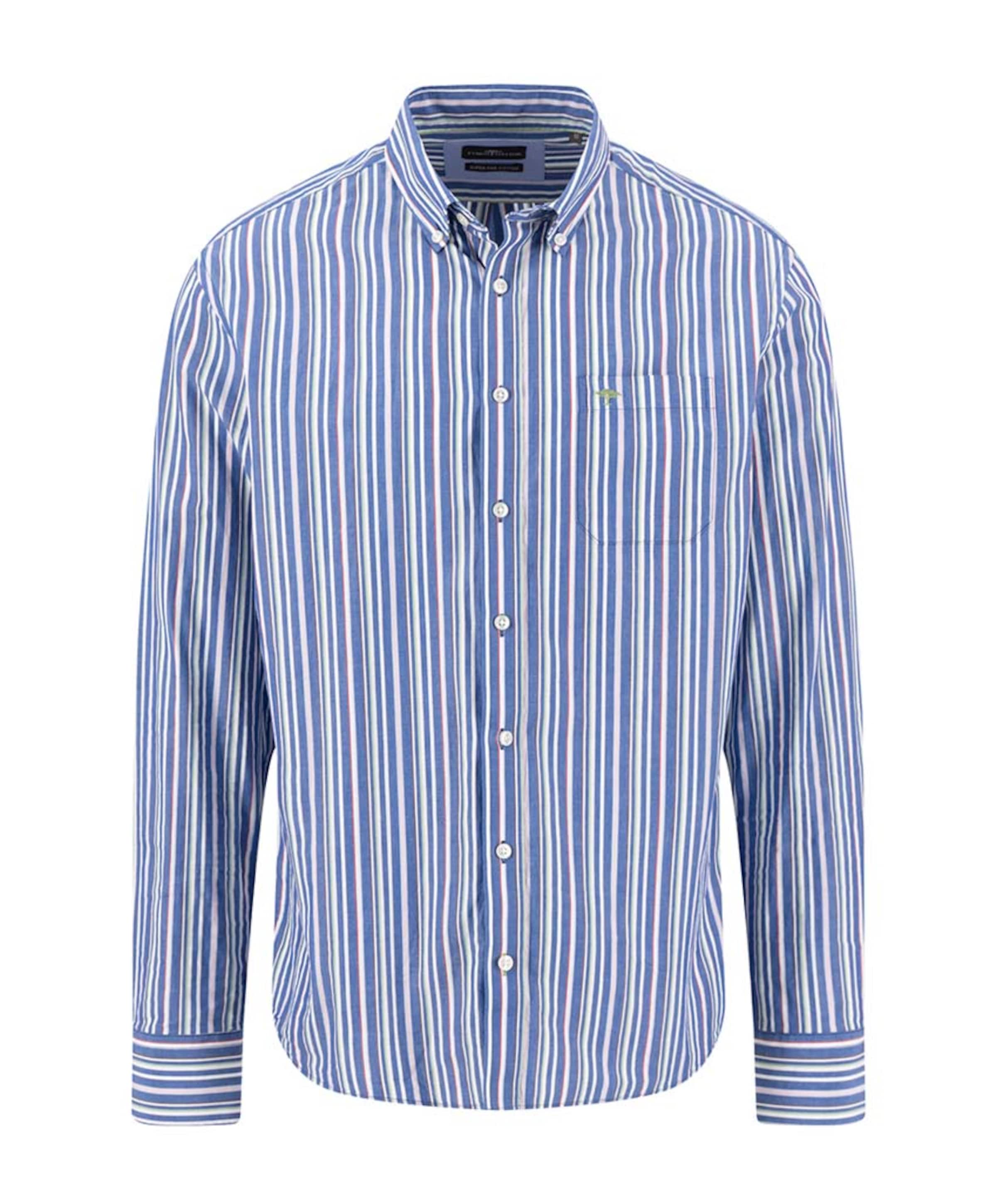 Heren overhemd lange mouw blauw