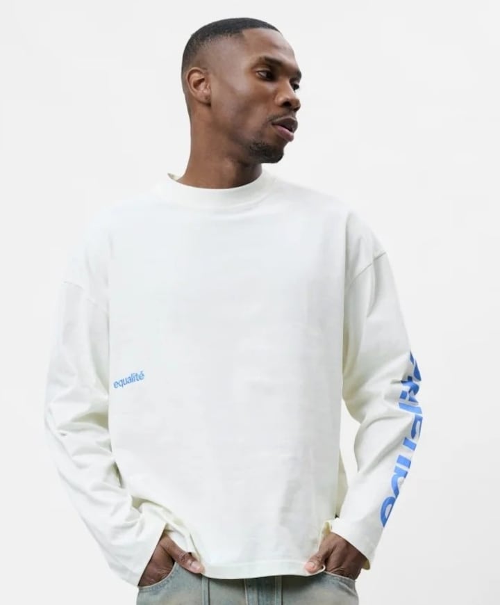 Uniseks longsleeve ecru