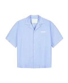 Heren overhemd korte mouw blauw