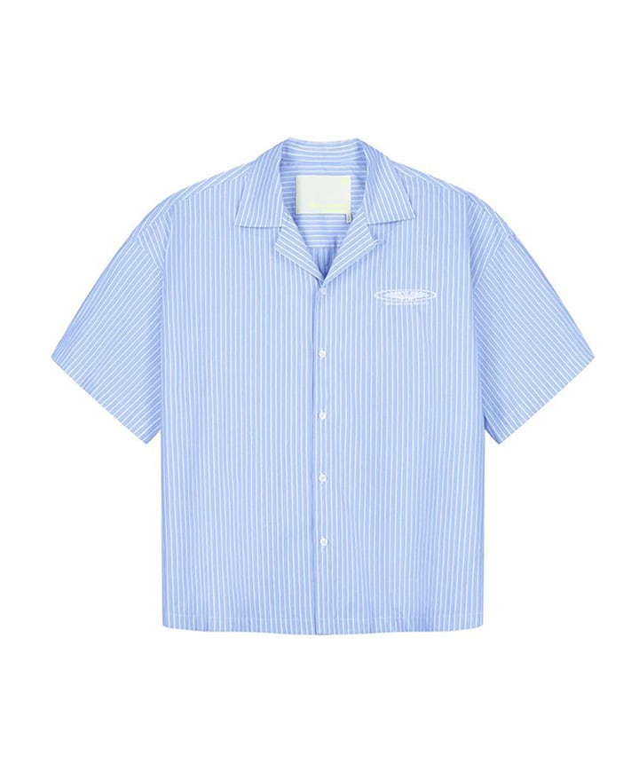 Heren overhemd korte mouw blauw