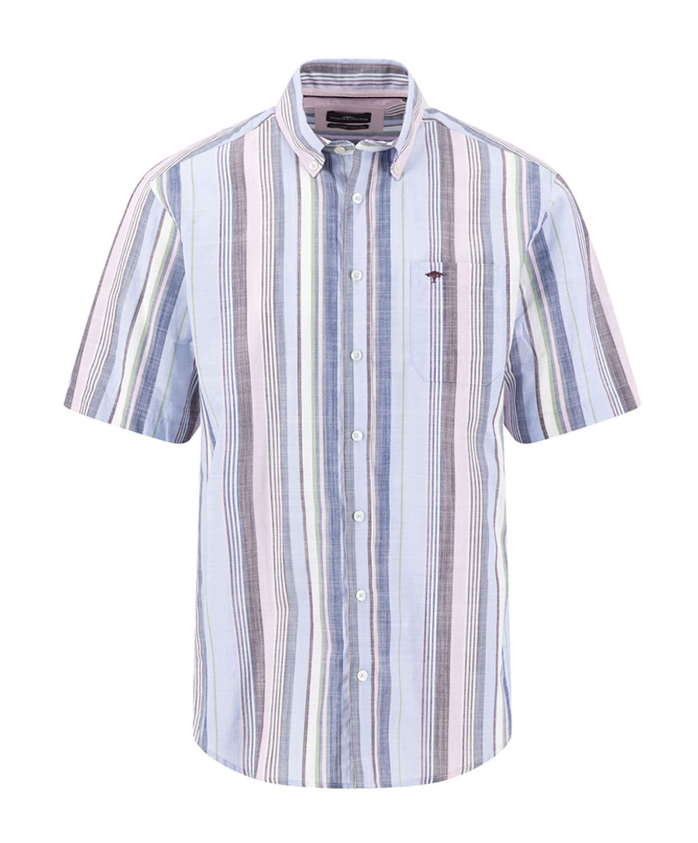 Heren overhemd korte mouw blauw