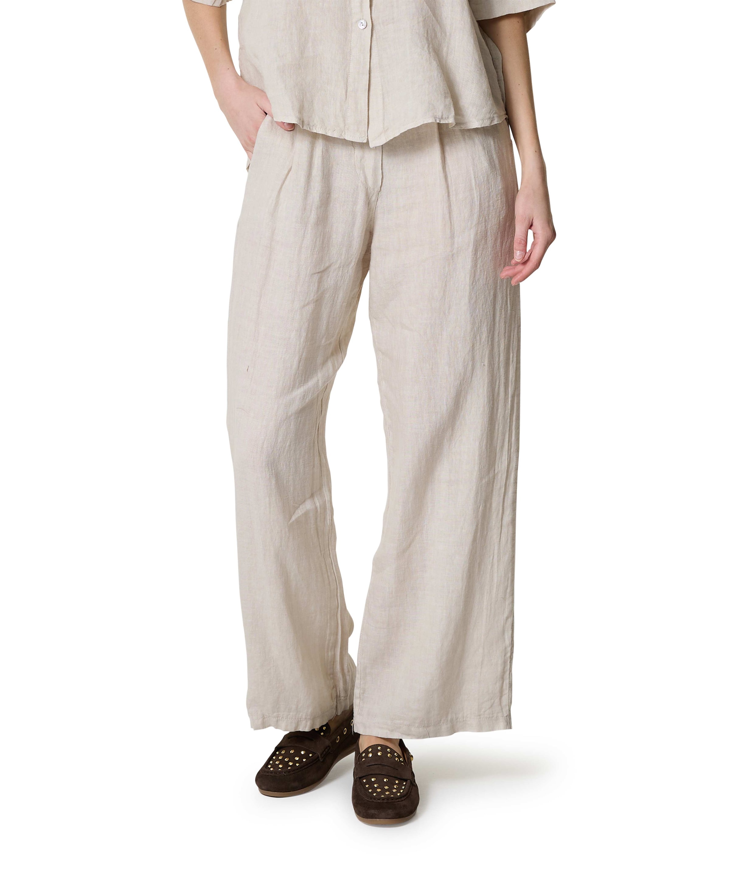 Liva Solid dames broek beige