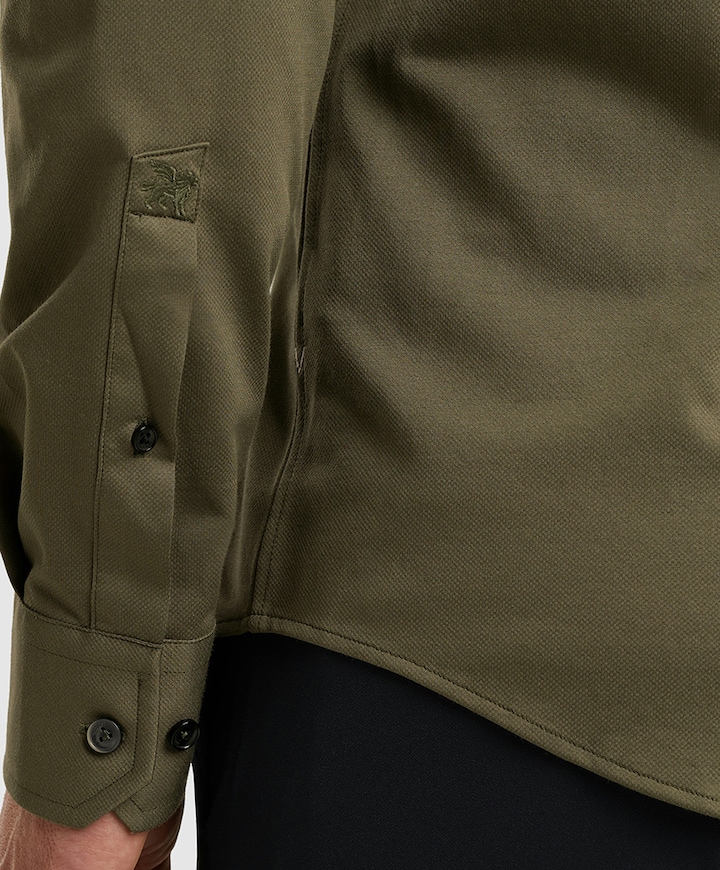 Heren overhemd lange mouw groen