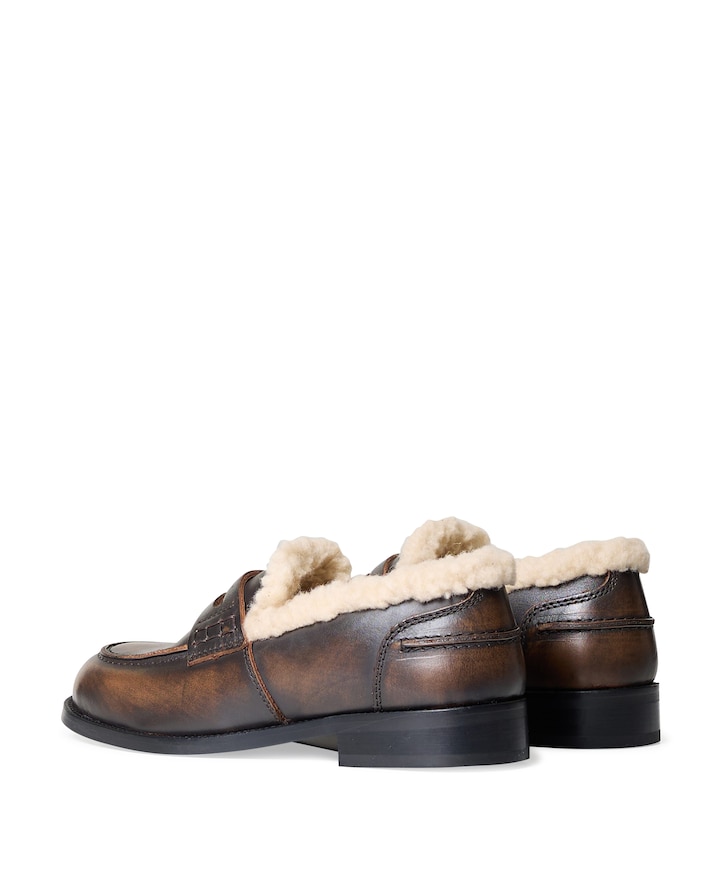 Penny Fur Loafer dames instappers bruin
