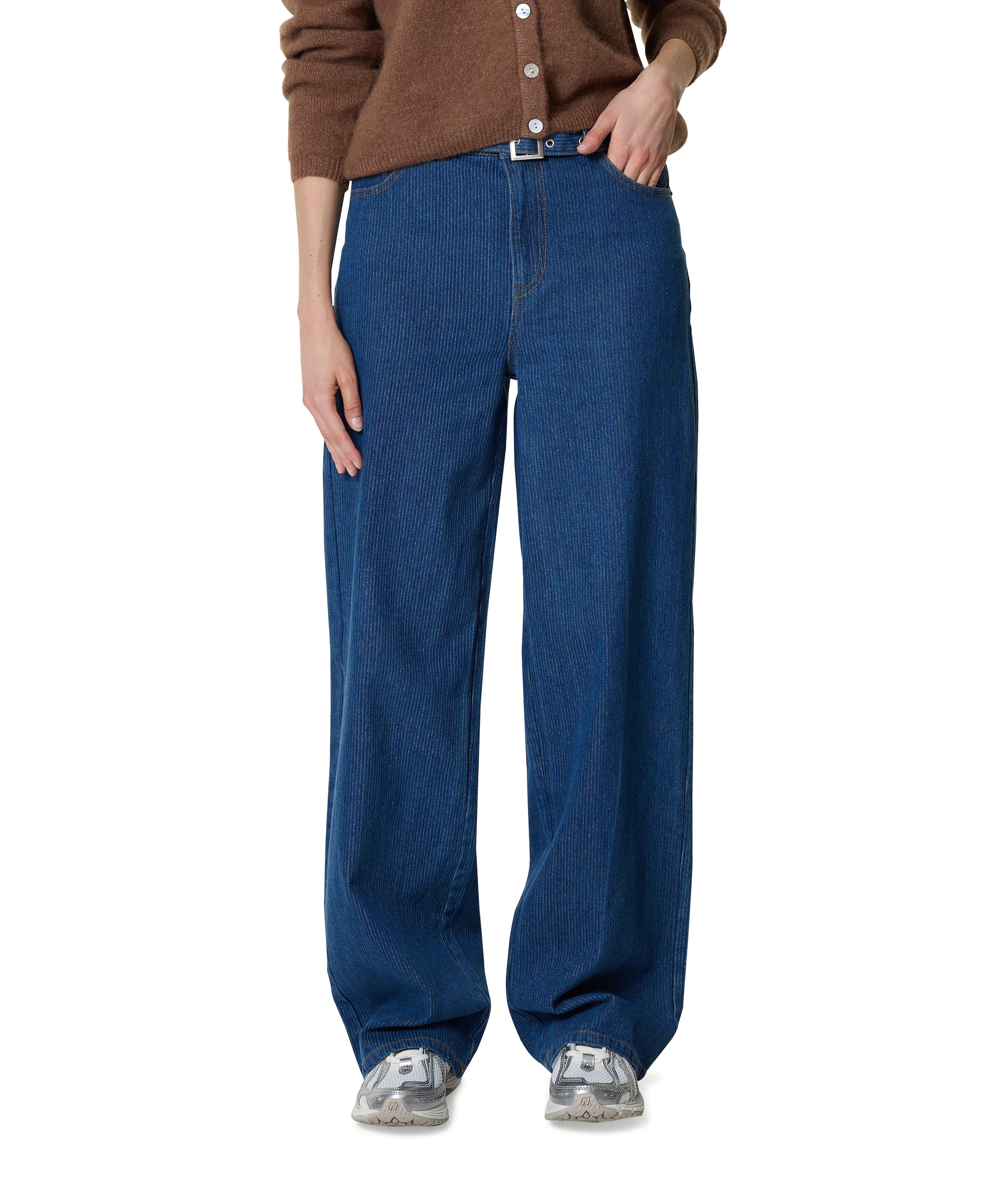 KimmyCC Belt LL dames broek blauw