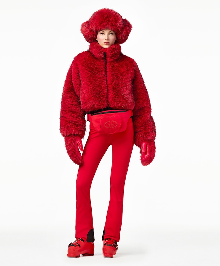 Dames ski-jas rood