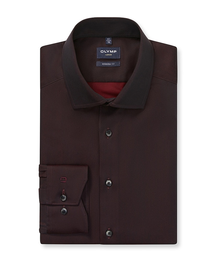 Overhemd lange mouw bordeaux