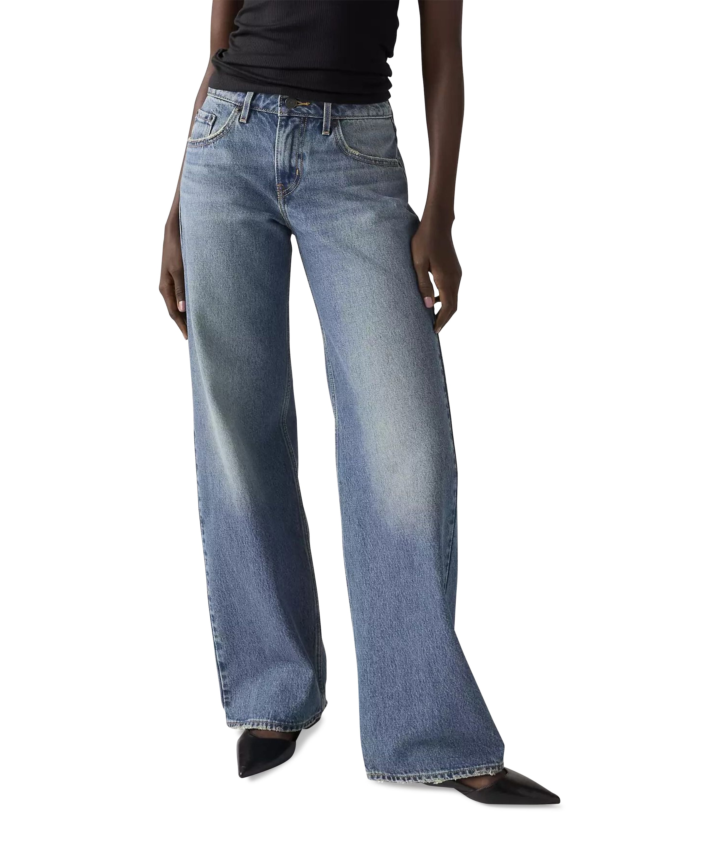 Low loose dames jeans blauw