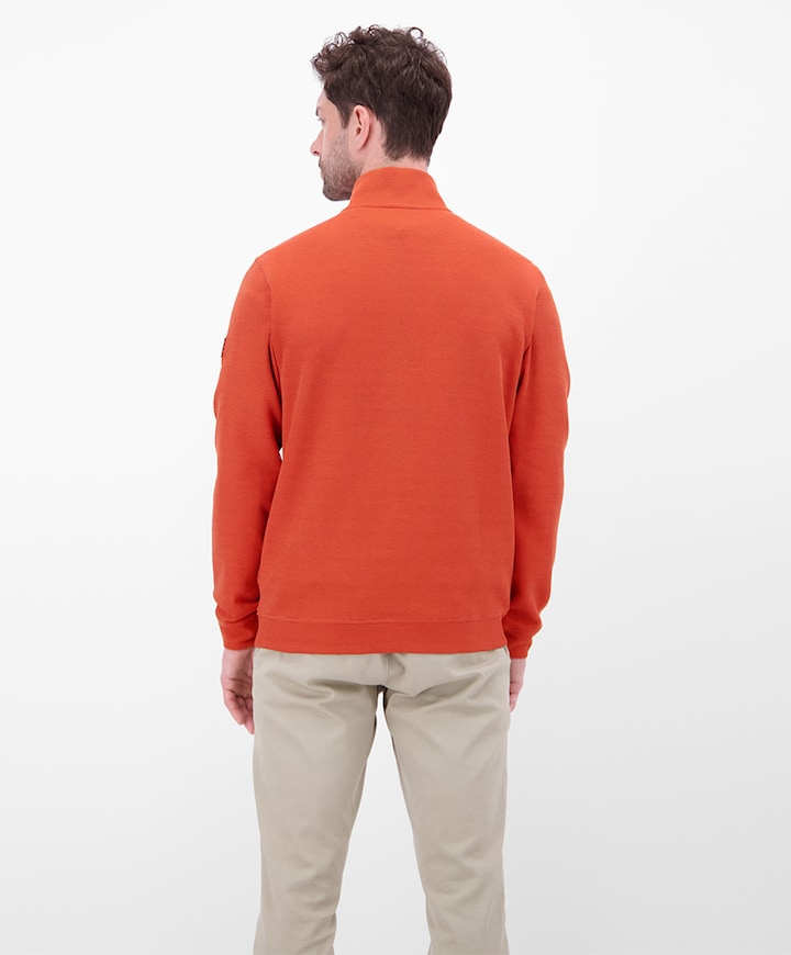 Heren trui met rits rood