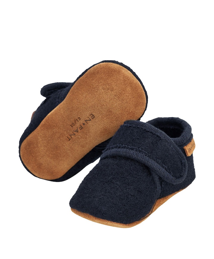 Baby wool slippers uniseks pantoffels  blauw