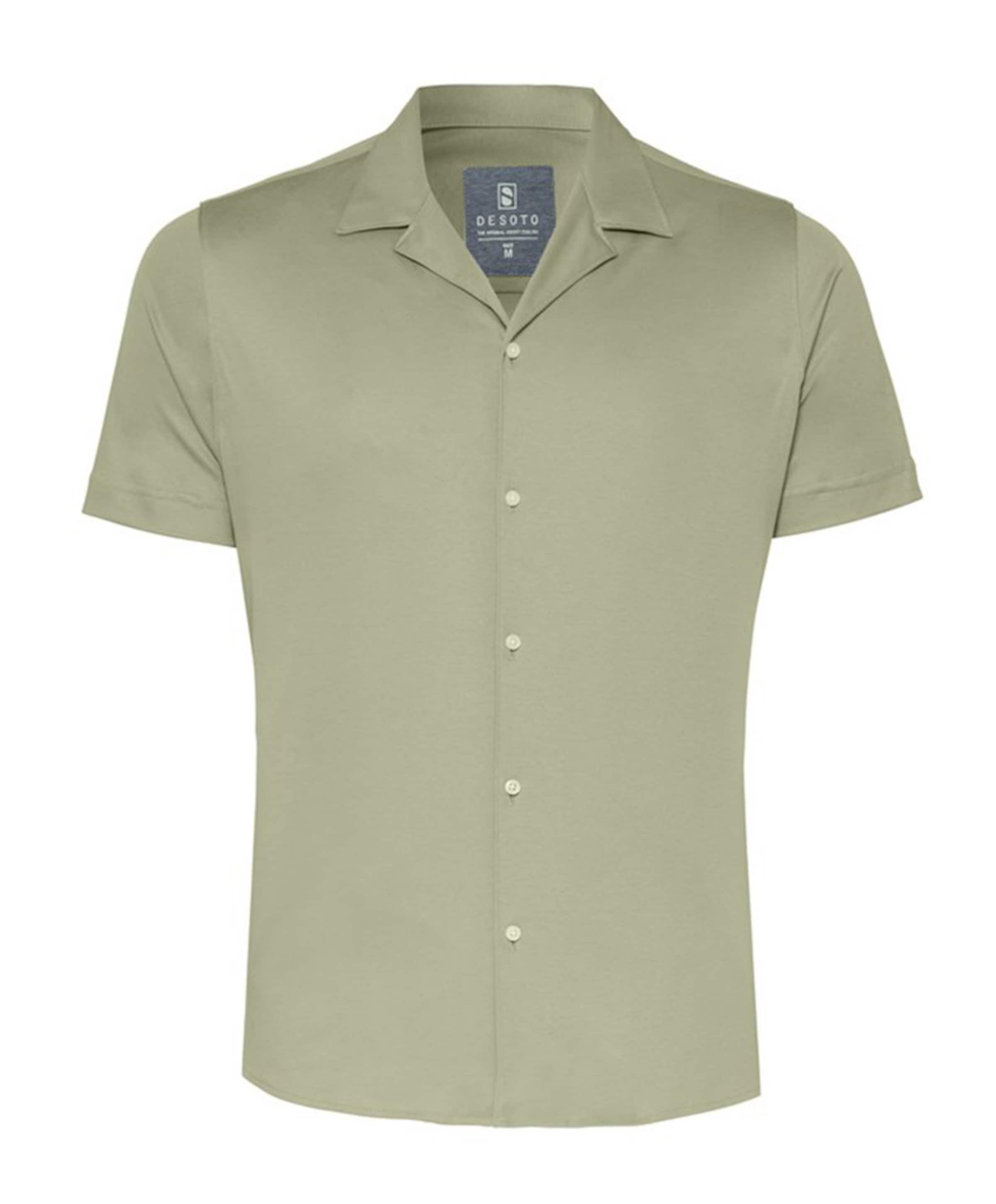 Heren overhemd korte mouw groen
