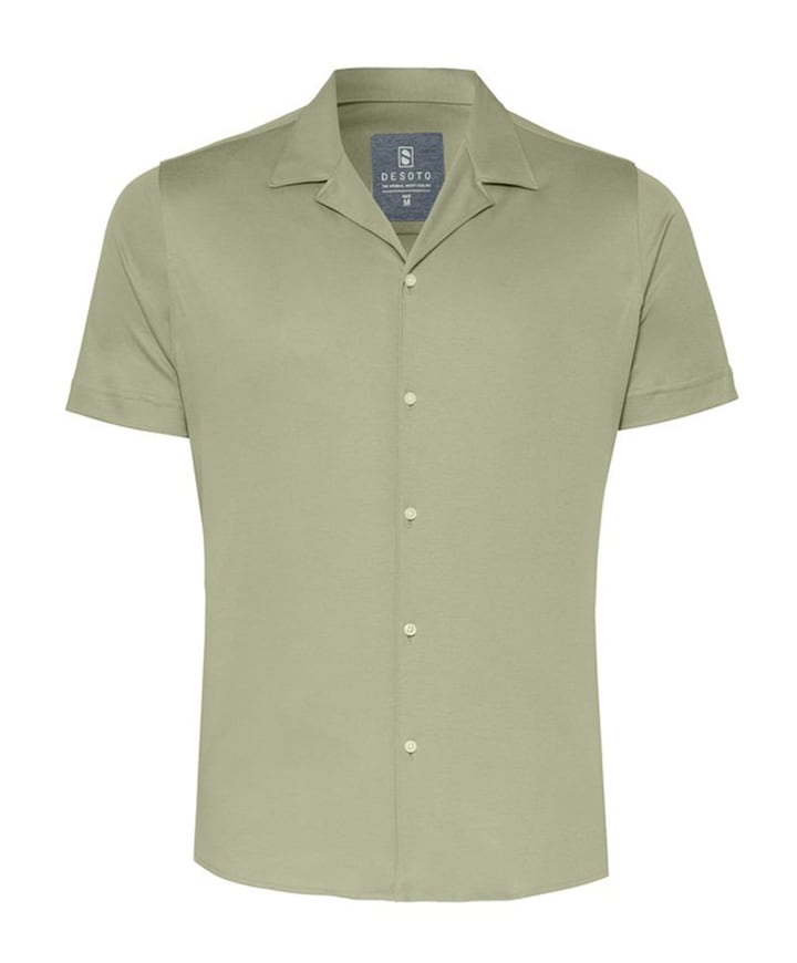 Heren overhemd korte mouw groen