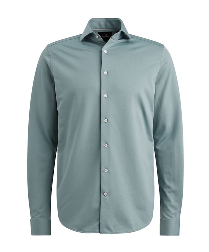 Heren overhemd lange mouw blauw